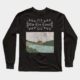 Vintage Erie Canal Illustration Long Sleeve T-Shirt